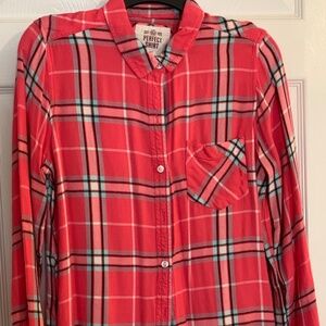 So Juniors Long Sleeve Button Down Women’s Top, size Large